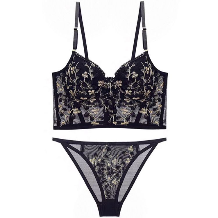 Sexy Embroidered Lace Flower Body Shaping Underwear — image 1