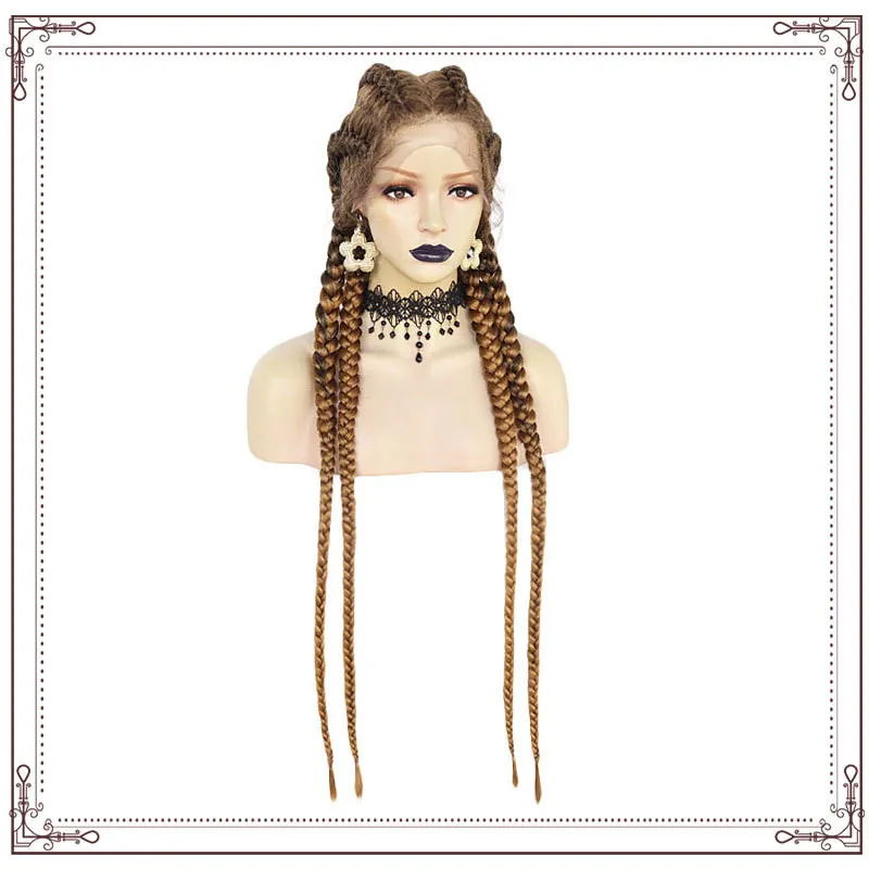 Wig Four-strand Ponytail Braid Braided Front Lace Chemical Fiber Wig Hair Set