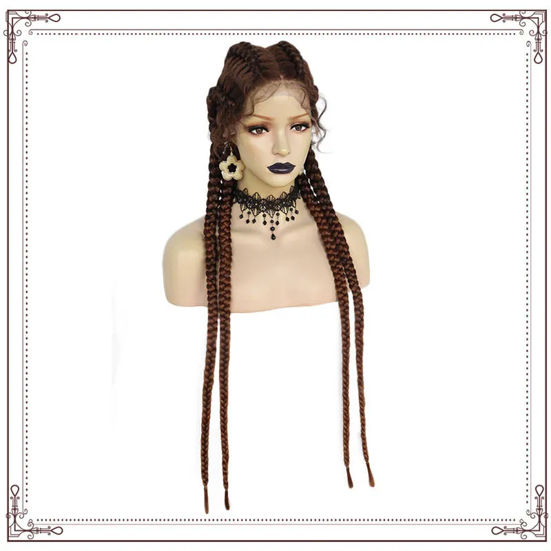 Wig Four-strand Ponytail Braid Braided Front Lace Chemical Fiber Wig Hair Set