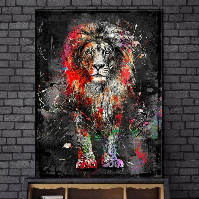 Abstract Lion Canvas Art Poster Photo Color - Shop at LoveMi