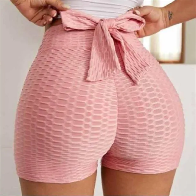 Bow Shorties Scrunch Booty Shorts Pink - Shop at LoveMi