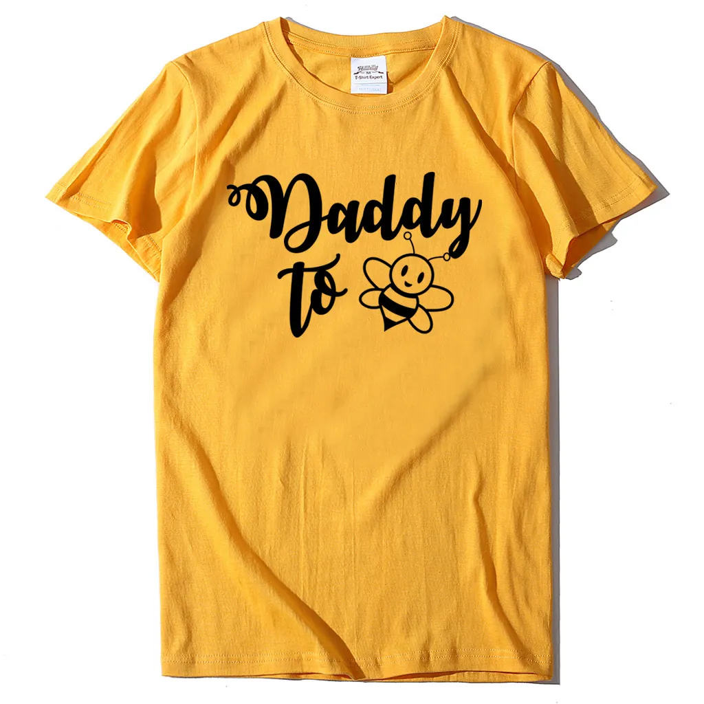 Little Bee Printed Top Loose Large Mid-length Short Sleeve - Yellow2