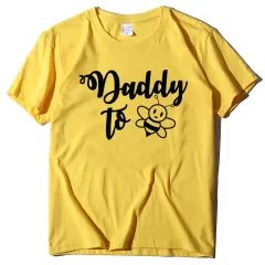 Little Bee Printed Top Loose Large Mid-length Short Sleeve - Yellow - View 1