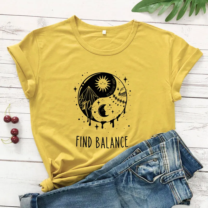 Foreign Trade T-shirt The World Has Bigger European And American Letters Short Sleeve - Yellow