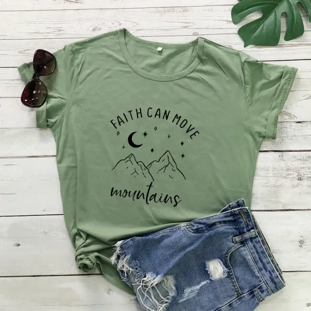 Foreign Trade T shirt The World Has Bigger European And American Letters Short Sleeve Olive - Shop at LoveMi