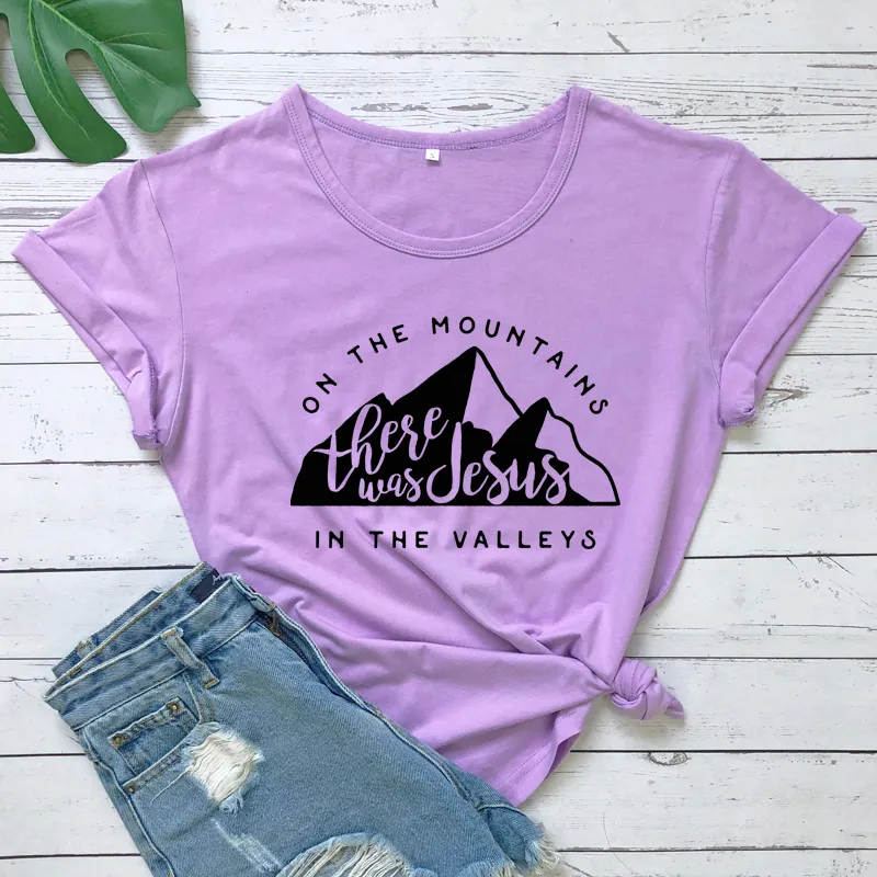 On There Is Jesus In The Valley T Shirt Casual Women's Christian Bible T Shirt - Purple