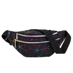Crossbody Colourful Waterproof Beach Bag - Black - View 1