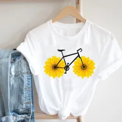 Women'S Short Sleeve T-Shirt With Butterfly Print - I - View 1