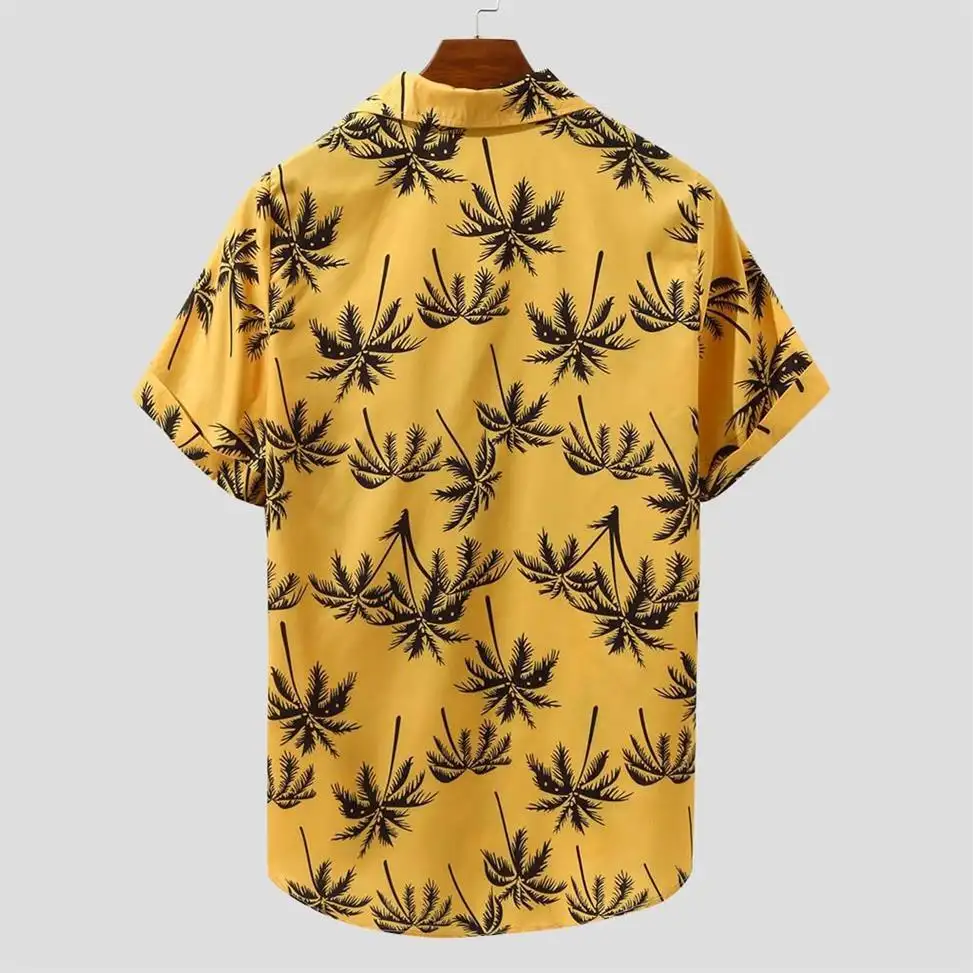 Casual Men's Shirt Summer Hawaiian Printed Short Sleeve Shir