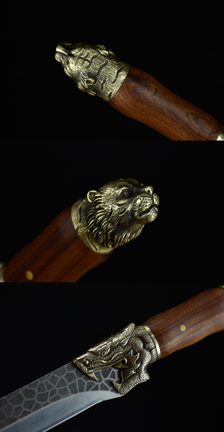 Kitchen Knife Dragon Tiger Bone Knife Ice Crack