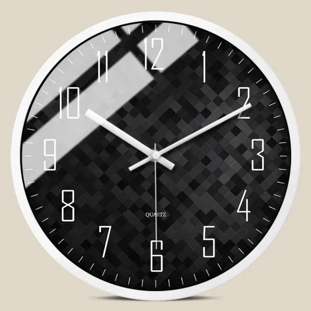 Nordic Simple Fashion Black And White Wall Clock Silent Sweep Second Quartz Clock 4A - Shop at LoveMi