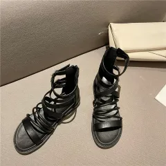 Roman Sandals Fairy Style Women's Flat Shoes - Black - View 1