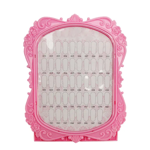 Nail Polish Glue Color Card, Two sided Dustproof Display Board, 48 Colors Pink - Shop at LoveMi