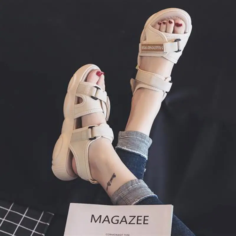 White Outdoor Flat Sandals Female Summer Platform Sports Sandals
