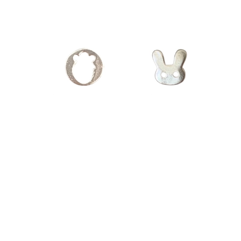 Milk Rabbit PlanetSimple And Small Mini Exquisite Earrings Silver Cartoon Cute Rabbit Niche Earrings