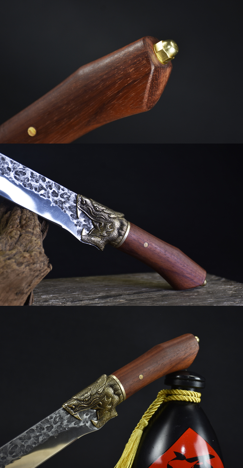 Chilong Bone Knife Mahogany Handle