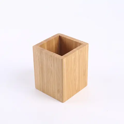 Bamboo Pen Pencil Holder Makeup Brush Storage Office Stationery