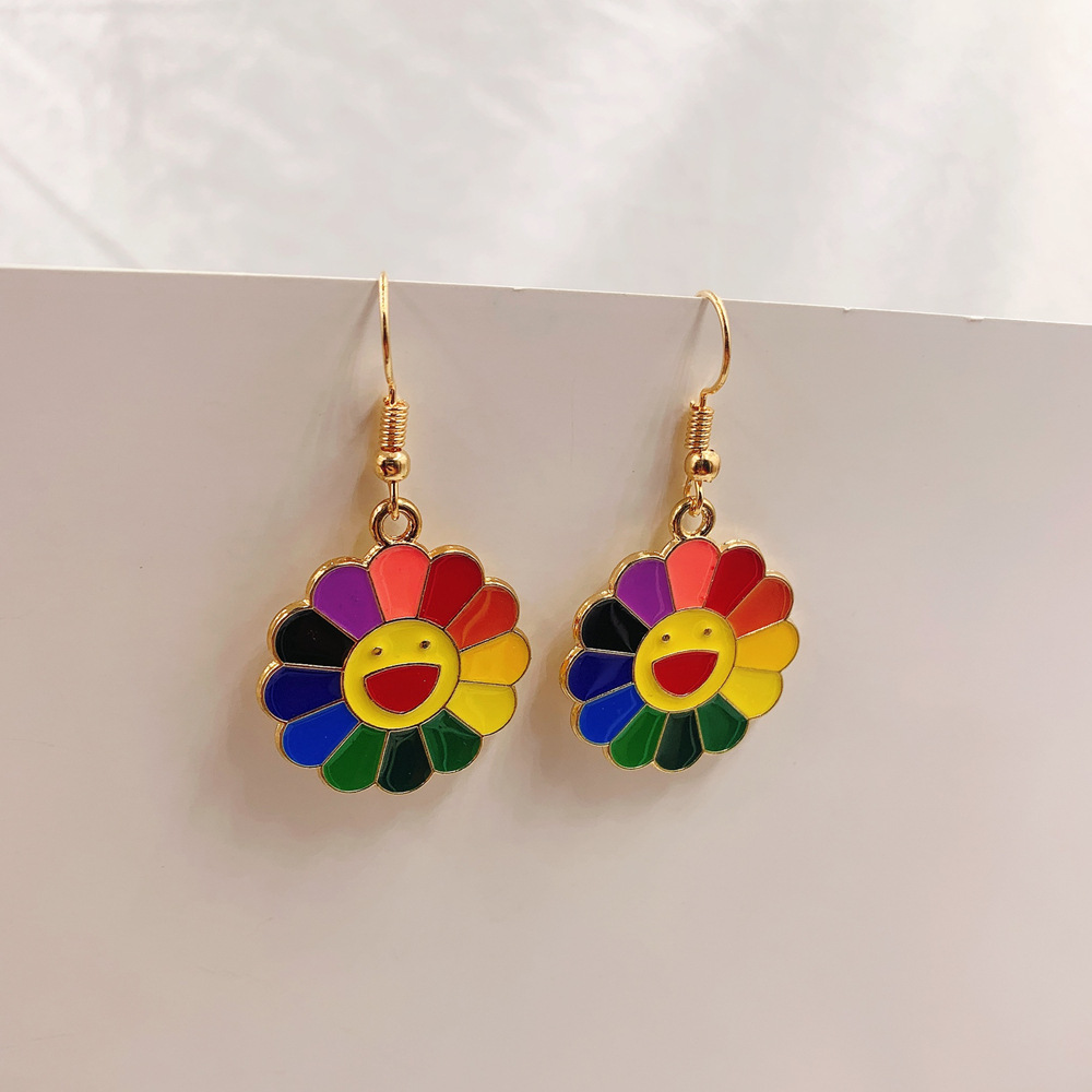 Earrings Cartoon Cute Resin Earrings Sunflower