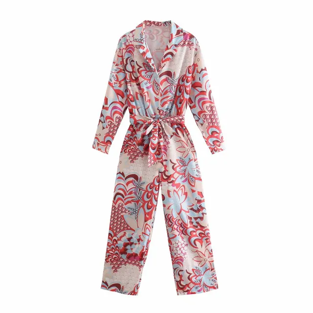 Spring And Summer New Casual Women's Printed Jumpsuit Pink - Shop at LoveMi