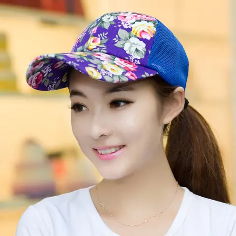 Unisex Women Men Floral Mesh Baseball Caps Sport Golf