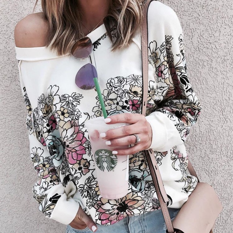 Printed Long-sleeved Sweater Coat Women's Clothing