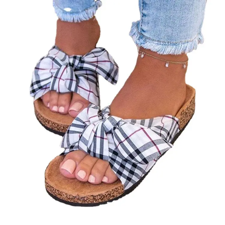 Summer Ladies Support Shoes Bowknot Flat Bottom