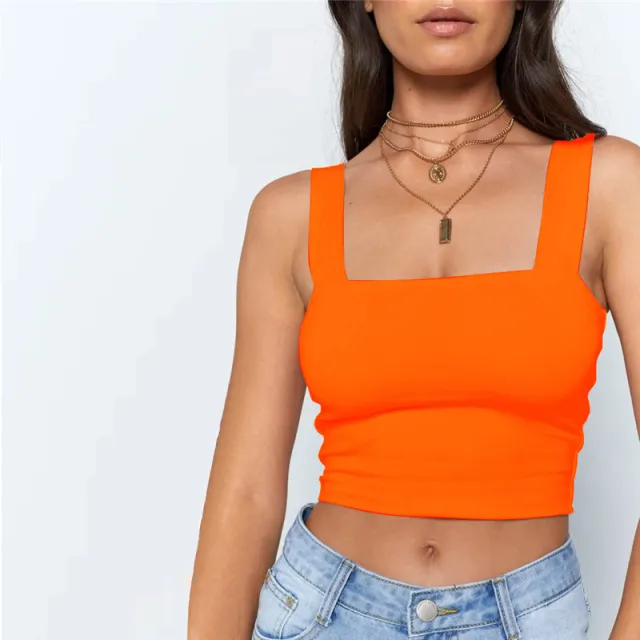 Fashion Women's T shirt Crop Top Orange - Shop at LoveMi