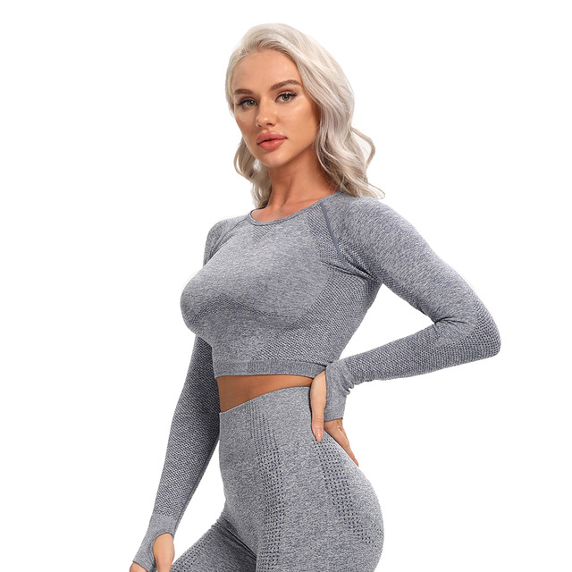 Title 5, Seamless Yoga Top Fitness Long Sleeve Women Gym...