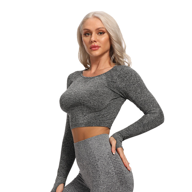 Title 9, Nahtloses Yoga-Top Damen Langarm Fitness Crop T...