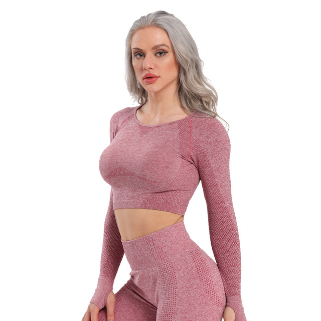 Title 22, Seamless Yoga Top Fitness Long Sleeve Women Gym...