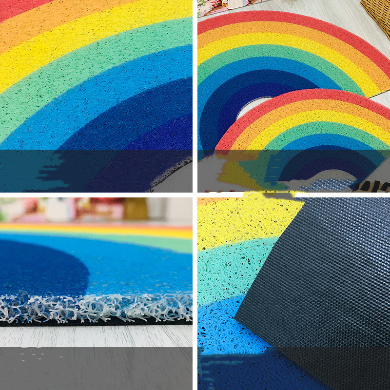 Thickened Semicircle Rainbow Silk Enclosure Floor Mat For Bathroom — foto 4
