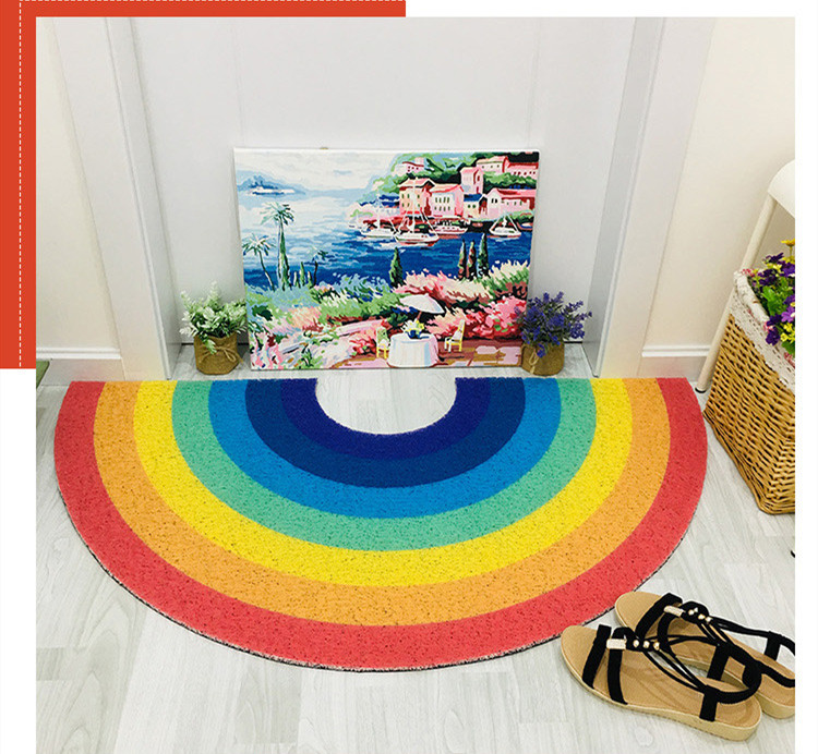 Thickened Semicircle Rainbow Silk Enclosure Floor Mat For Bathroom — foto 2