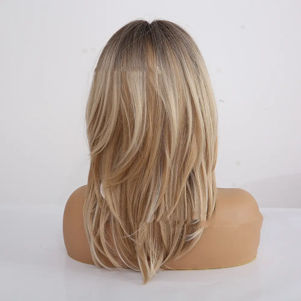 Wig Female Wigs Long Hair Gradient Color