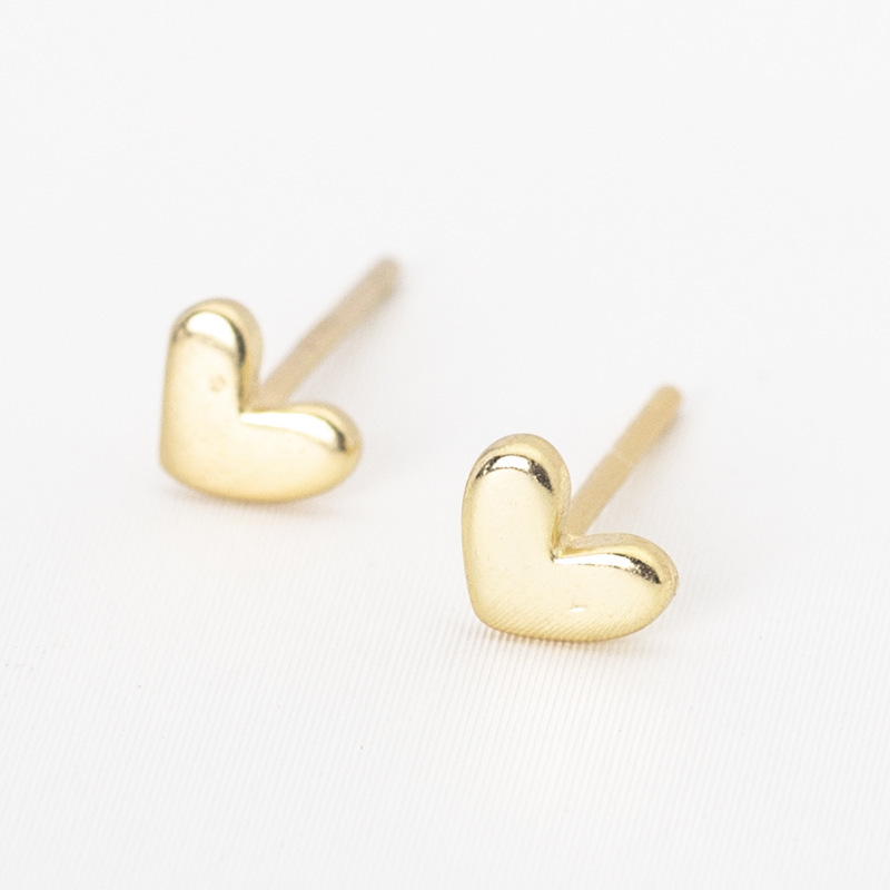Small Mini Glossy Little Love Simple Girl Heart Earrings