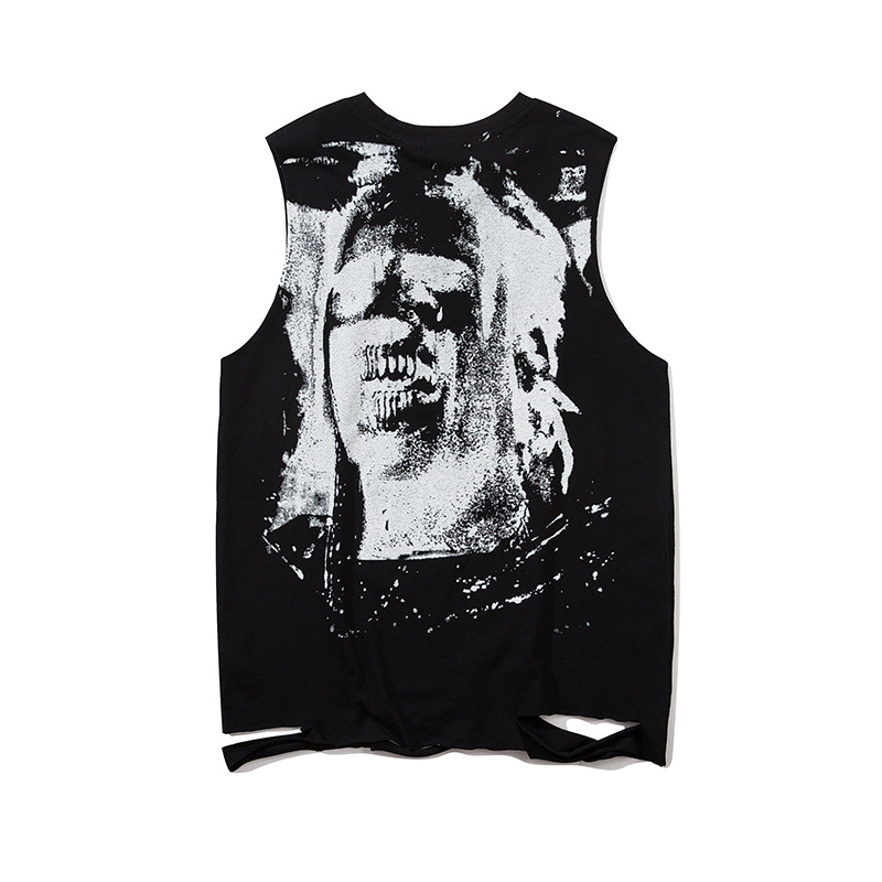 Title 2, Abstract Sketch Portrait Print Sleeveless T-shirt