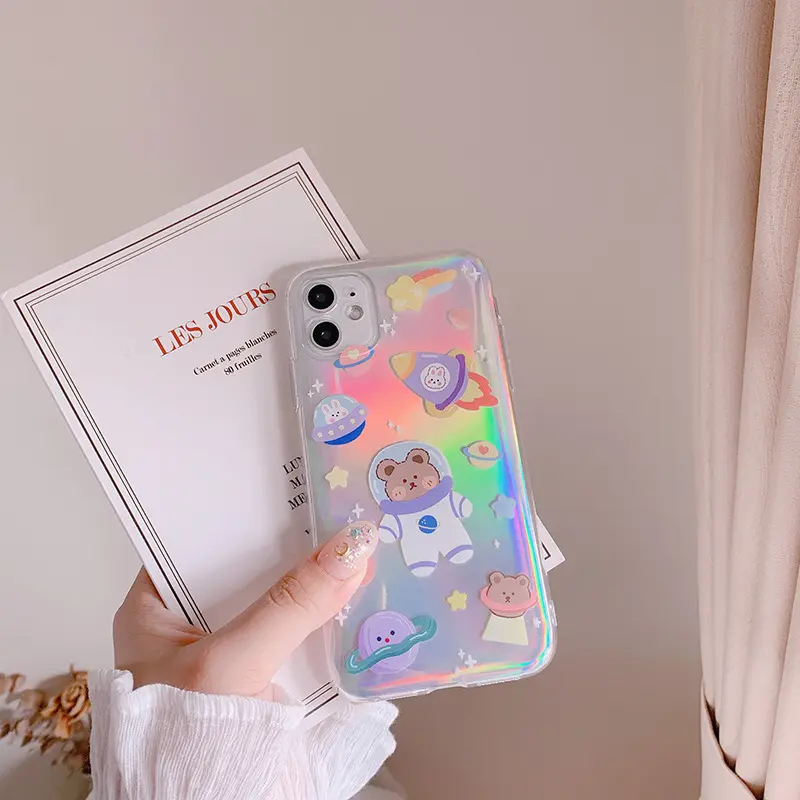 Laser Bear Mobile Phone Case Female Starry