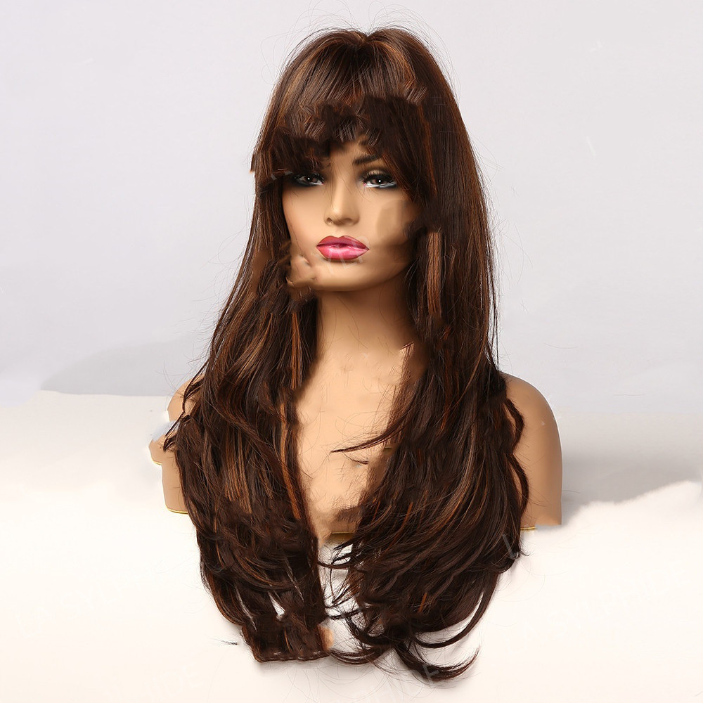 Eight-character Bangs Wig, Slightly Curly Hair