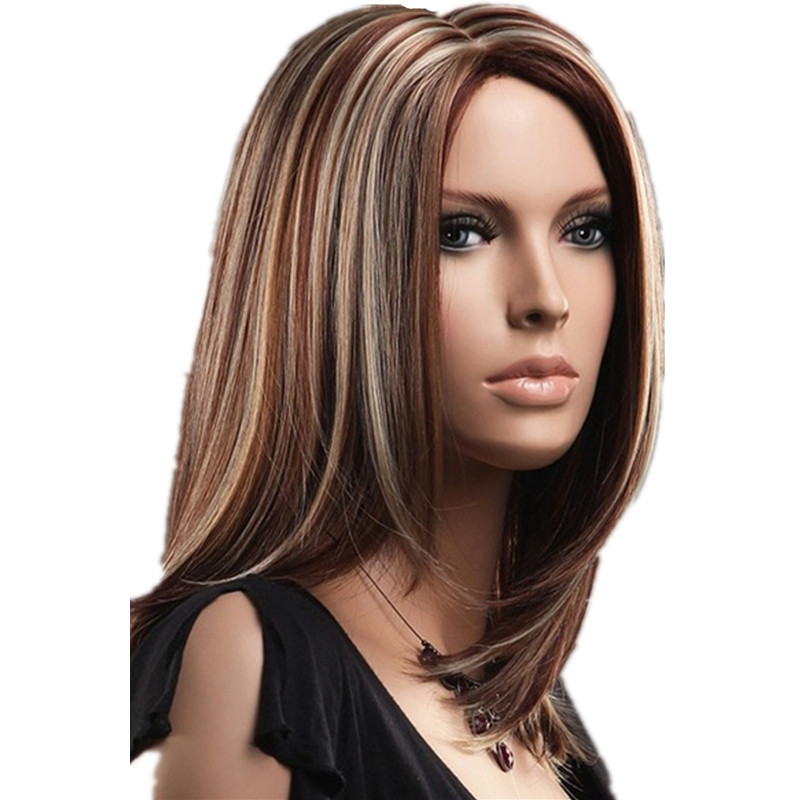 Wigs Are Divided Into Medium And Long Hair, Linen Brown Highlights And Mixed Colors - Shop at LoveMi