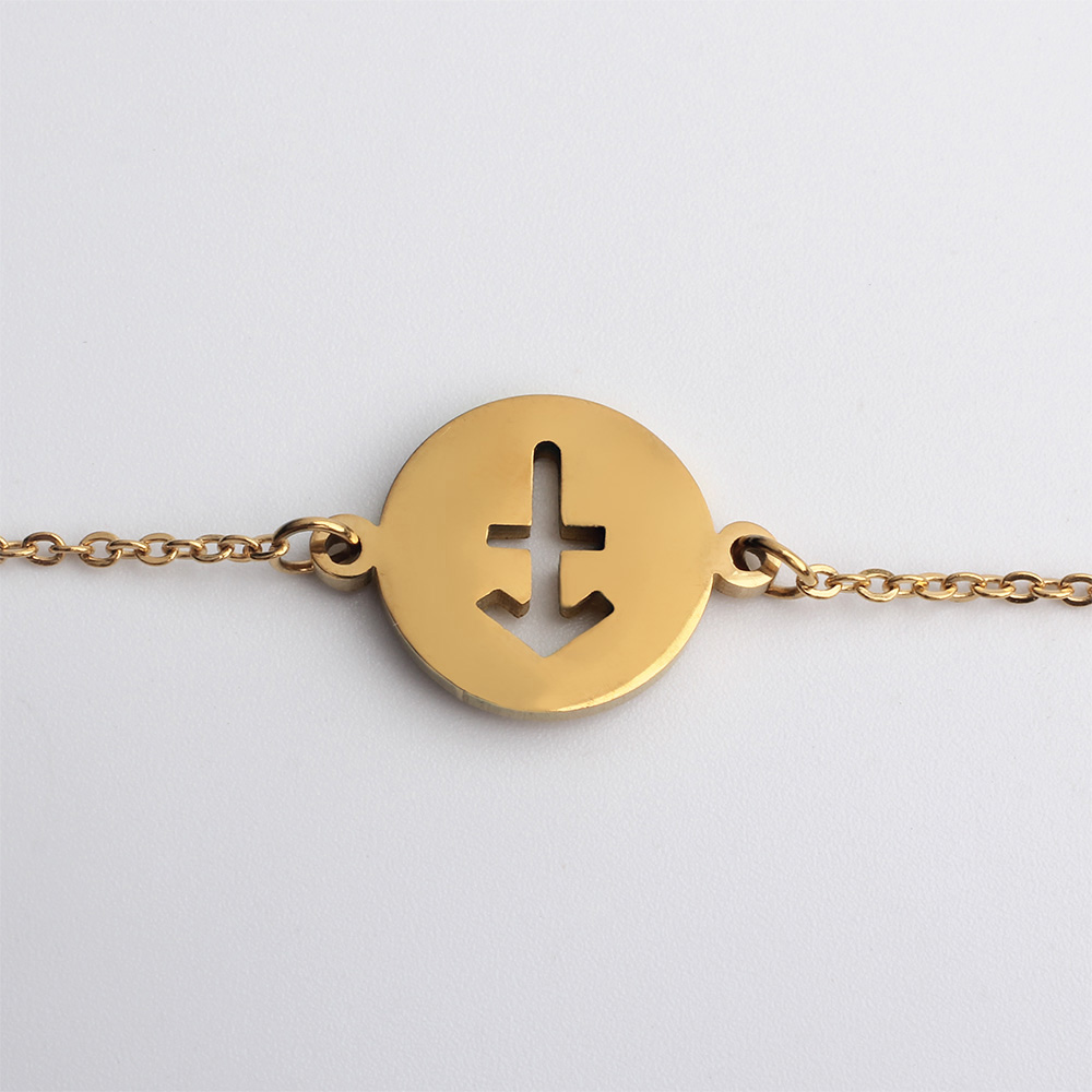 Tainless Steel European And American Retro Style Semi-spliced Chain Pearl Bracelet