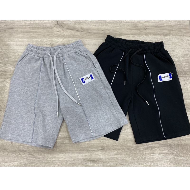 Reflective Strip Label Stitching Webbing Sweatshirt Shorts