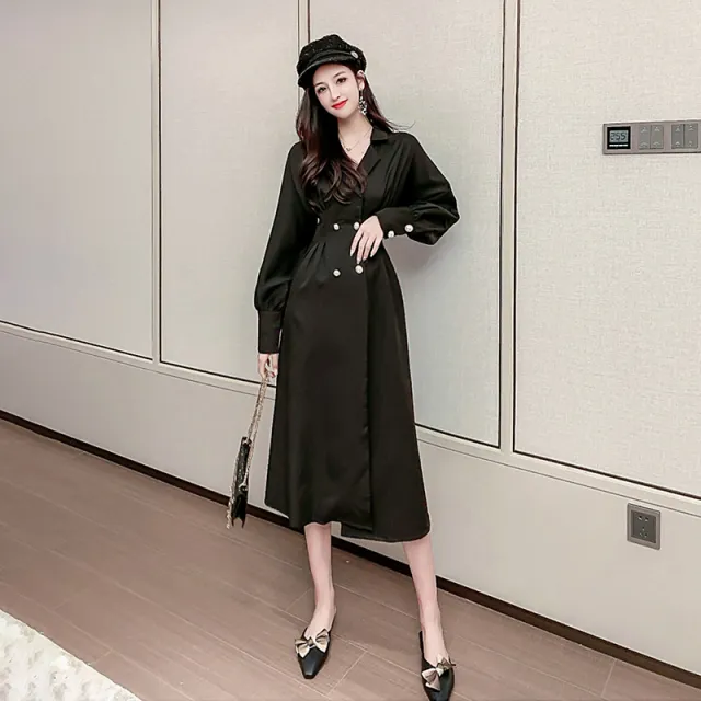 French Bellflower Skirt High Waist Hepburn Retro Skirt Black - Shop at LoveMi