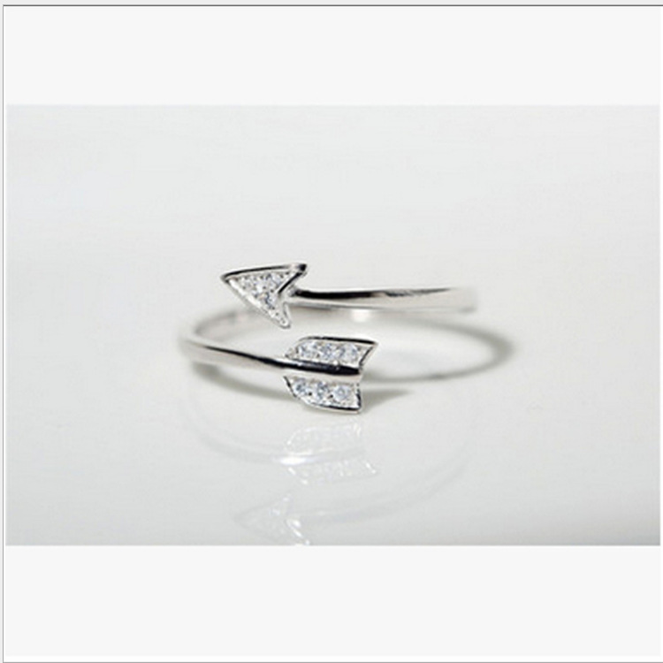 925 Sterling Silver Korean Temperament Pierced Index Finger  Ring Ring