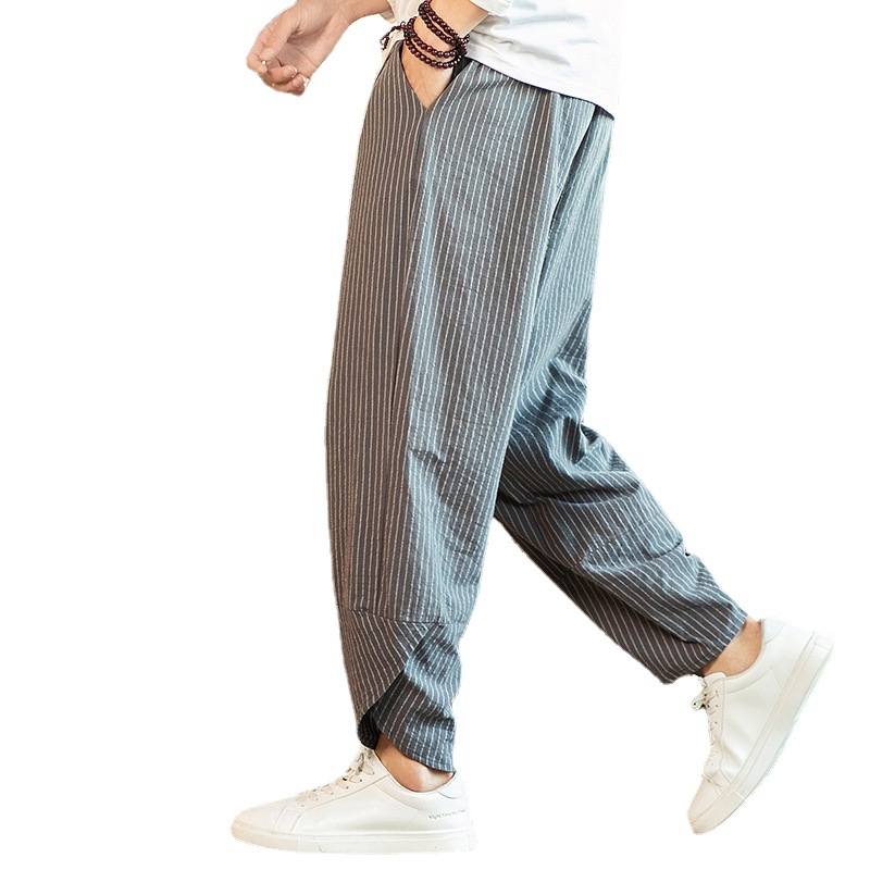 Title 5, Pantaloni harem a righe taglie forti casual da ...