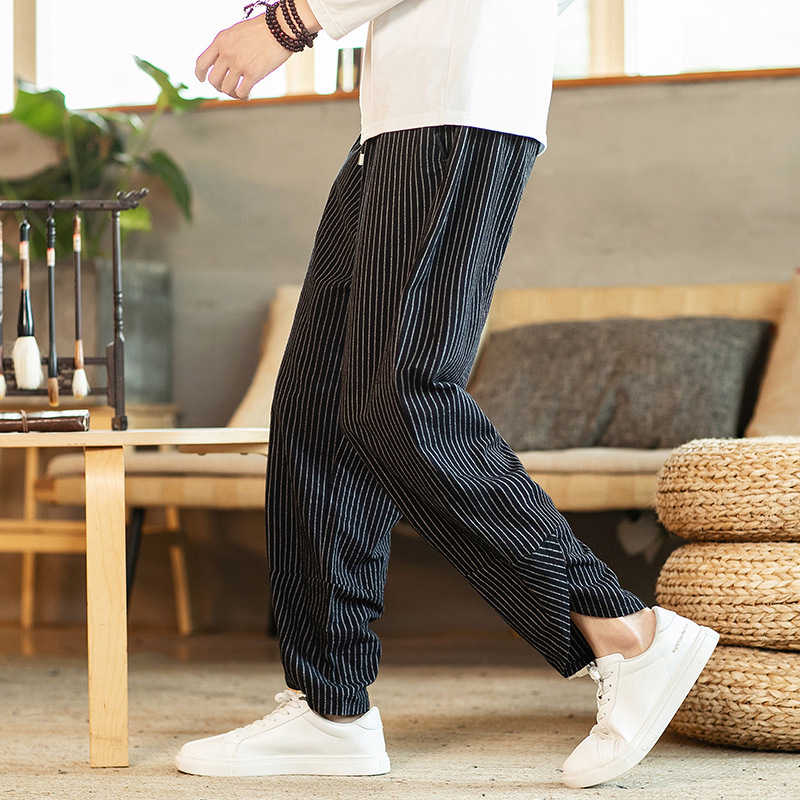 Casual Plus Size Striped Harem Pants