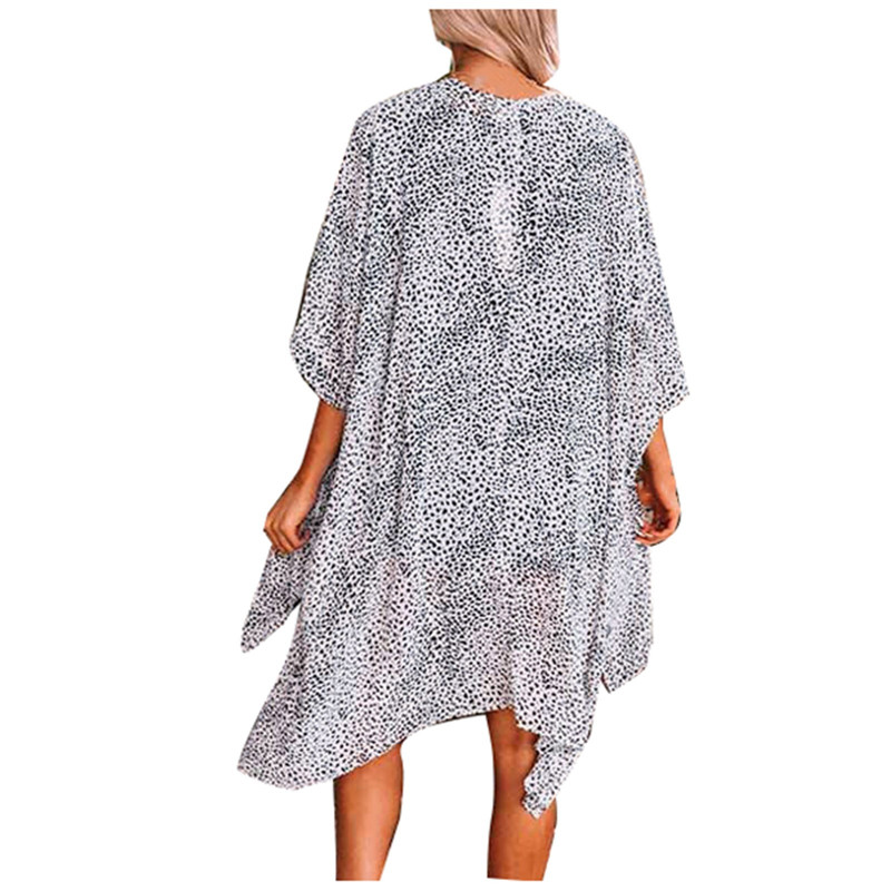 Loose Bat Sleeve Two-tone Leopard Print Cardigan Jacket