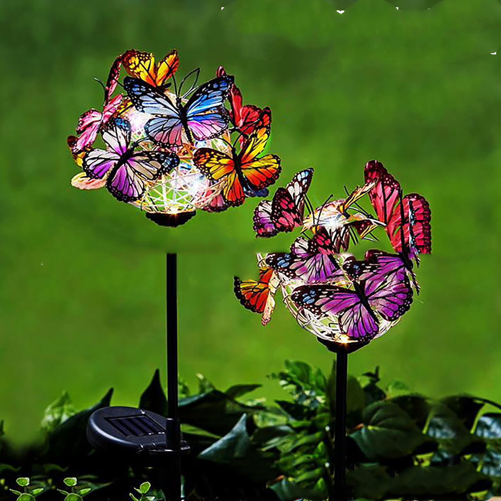 LED Solar Light Luminous Butterfly Ball Waterproof Outdoor Garden Lawn Stakes La