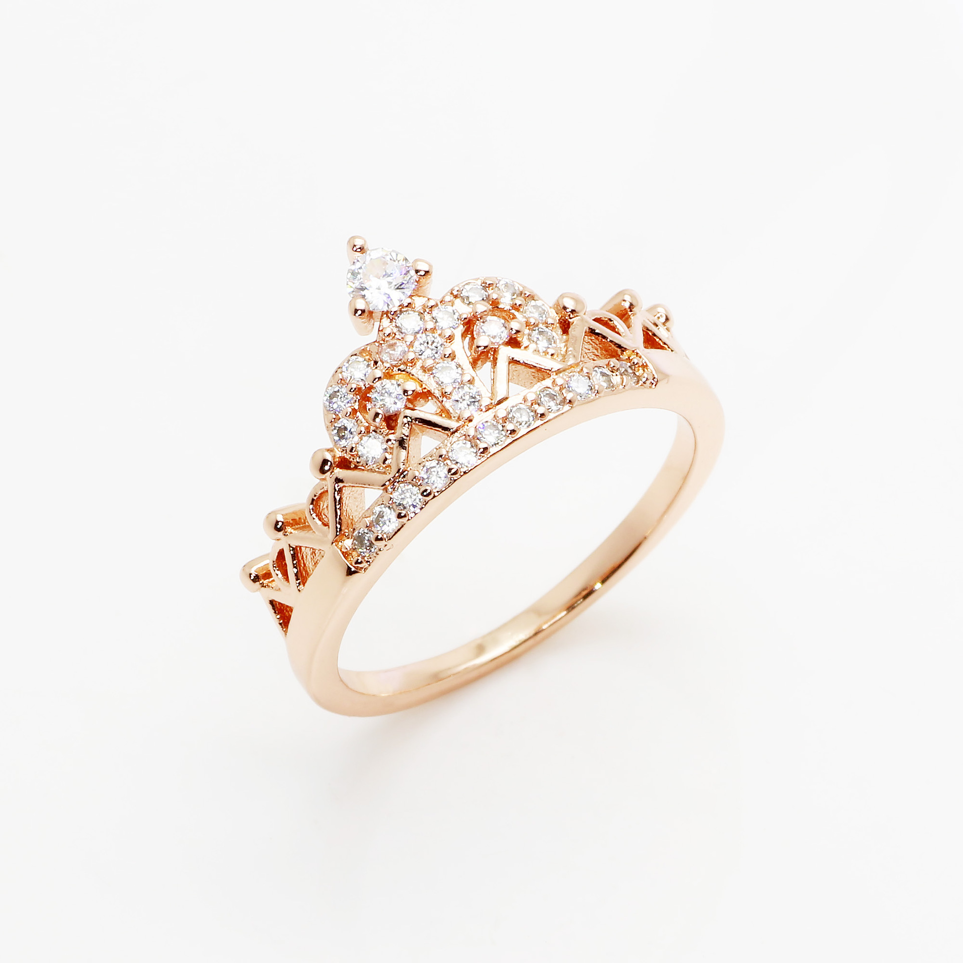 Crown Zircon Diamond Plating Ring