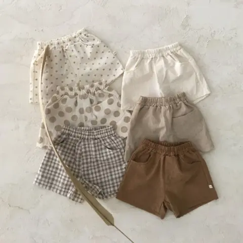 Summer Baby Clothing Cotton and Linen Casual Shorts