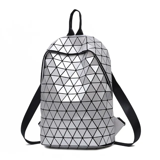 The New Rhomboid Women'S Bag Backpack Trendy Fashion Geometric Laser Bag Grey - Shop at LoveMi