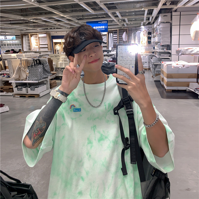 Round Neck Tie-dye Loose Casual T-shirt Men's